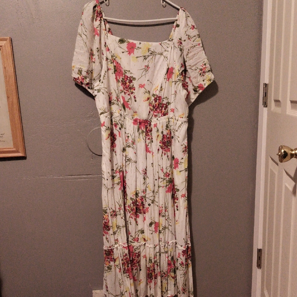 Lane Bryant Floral Maxi Dress - White and Red